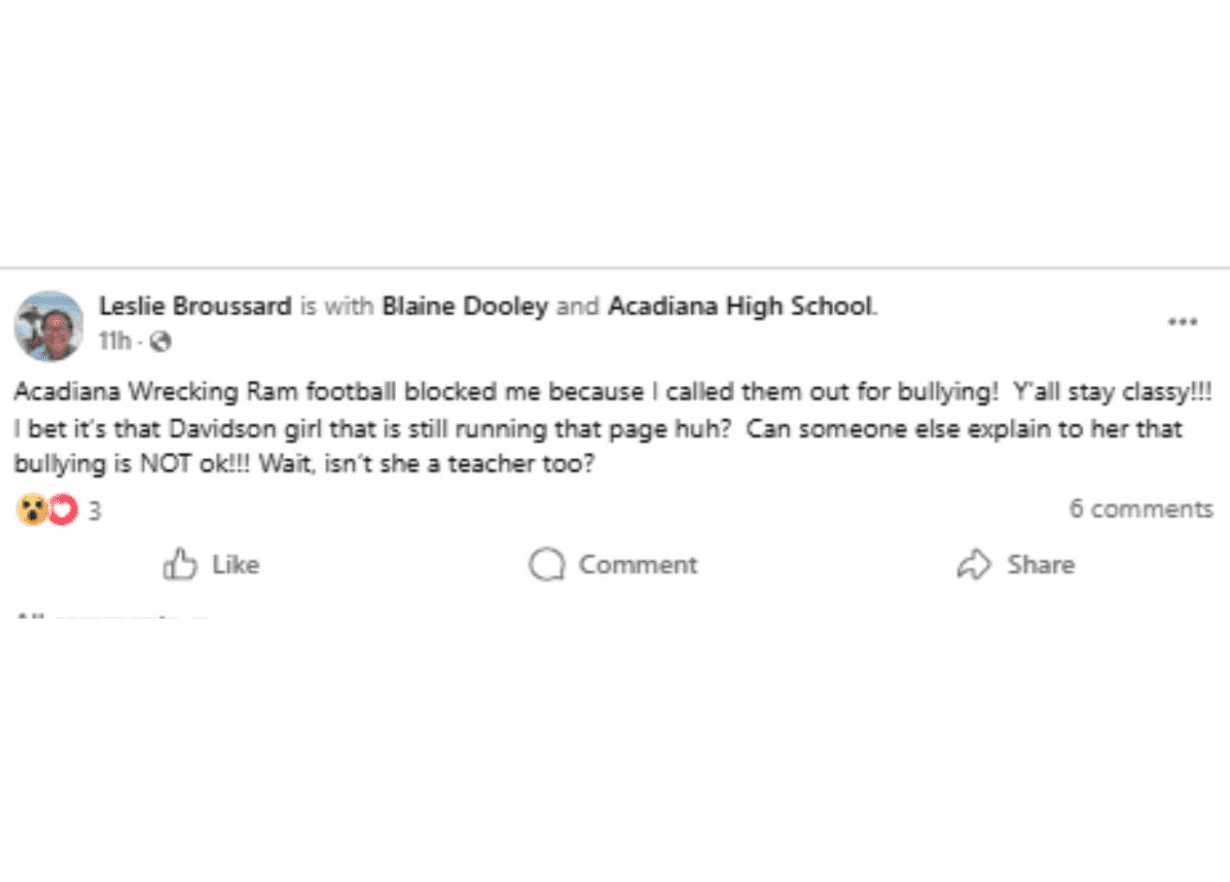 Acadiana High Football Page Brags After Loss And Ends Up Upsetting Fans