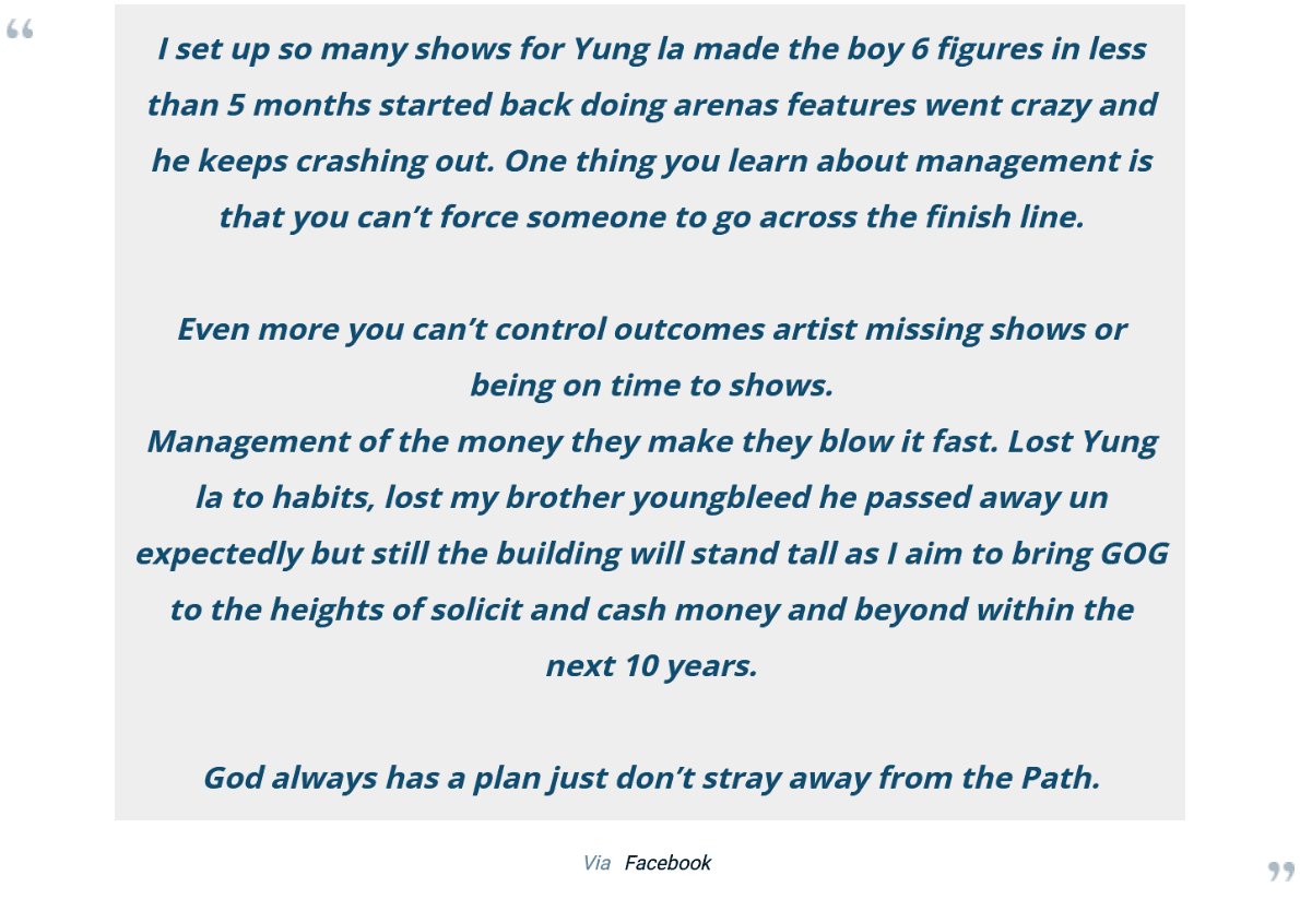 Atlanta Rapper Yung LA Arrested After Being Accused Of Stealing A TV And A Neighbor Lawnmower