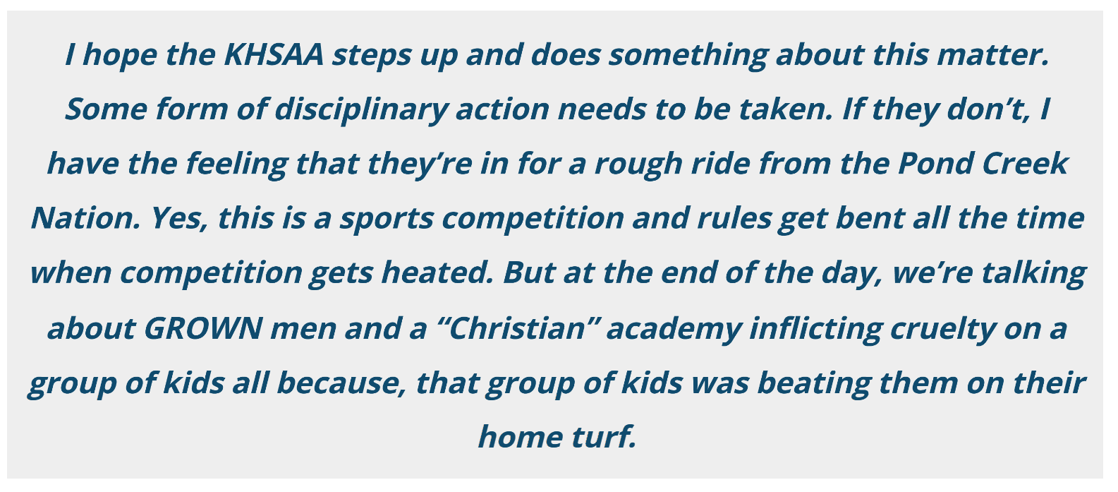 Belfry Players Left Outside In Freezing Cold While LCA Stayed Inside And Got Advantage