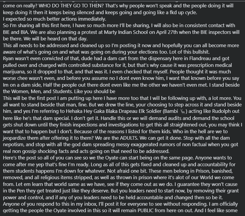 Coach at Marty Indian School Reported in Allegations about Sexual Abuse, Grooming, and Problems in Tribal Education Grants