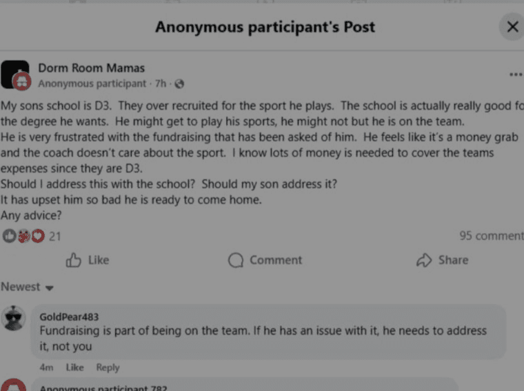 D3 Athlete Frustrated by Fundraising Requirements, Considers Leaving School