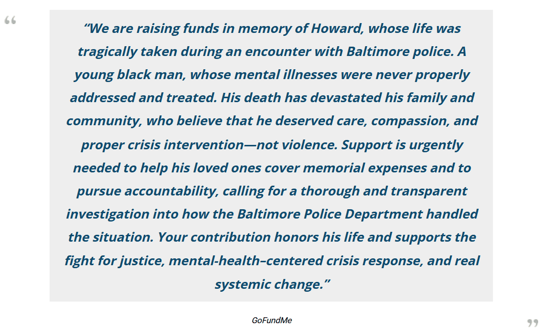 Essex Maryland Still Shocked After Howard Sunny Sye Jr Lost His Life During Police Shooting