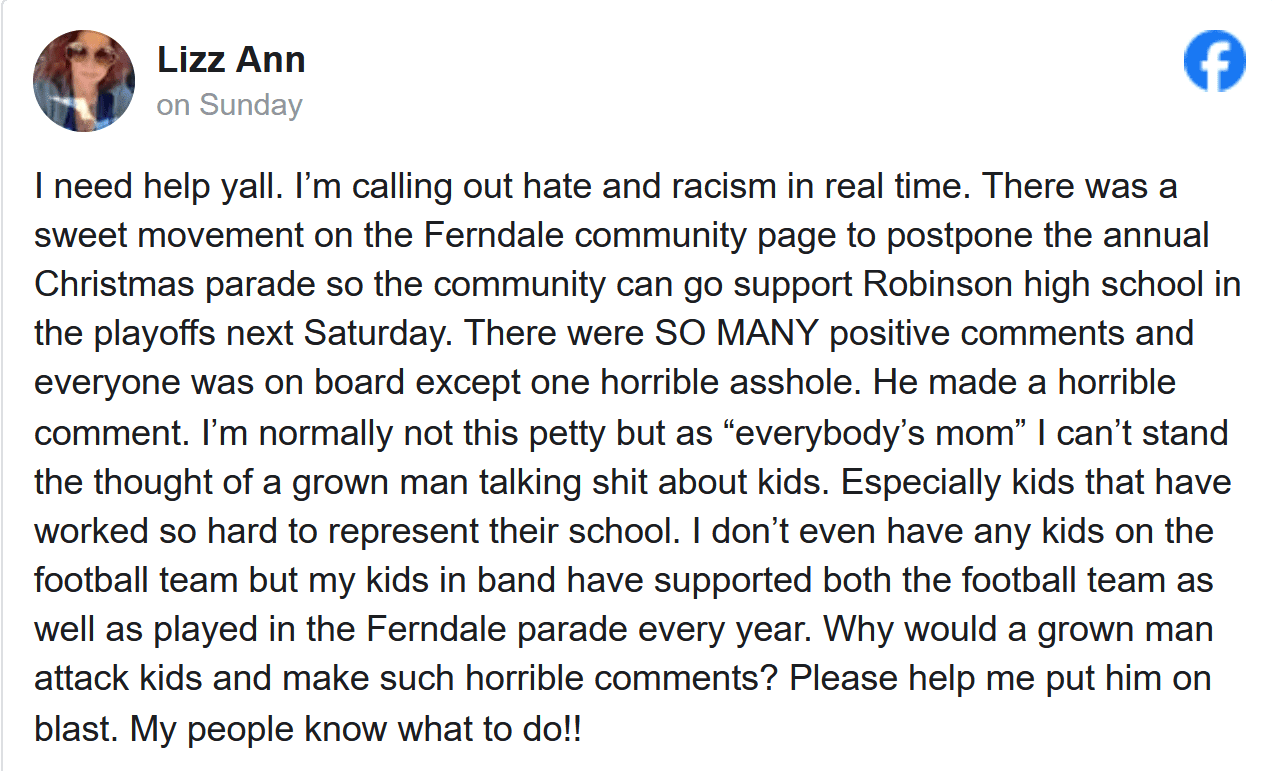 Ferndale Business Owner Zach Prater Calls Robinson High Football Players Future Criminals As Community Debates Christmas Parade Change