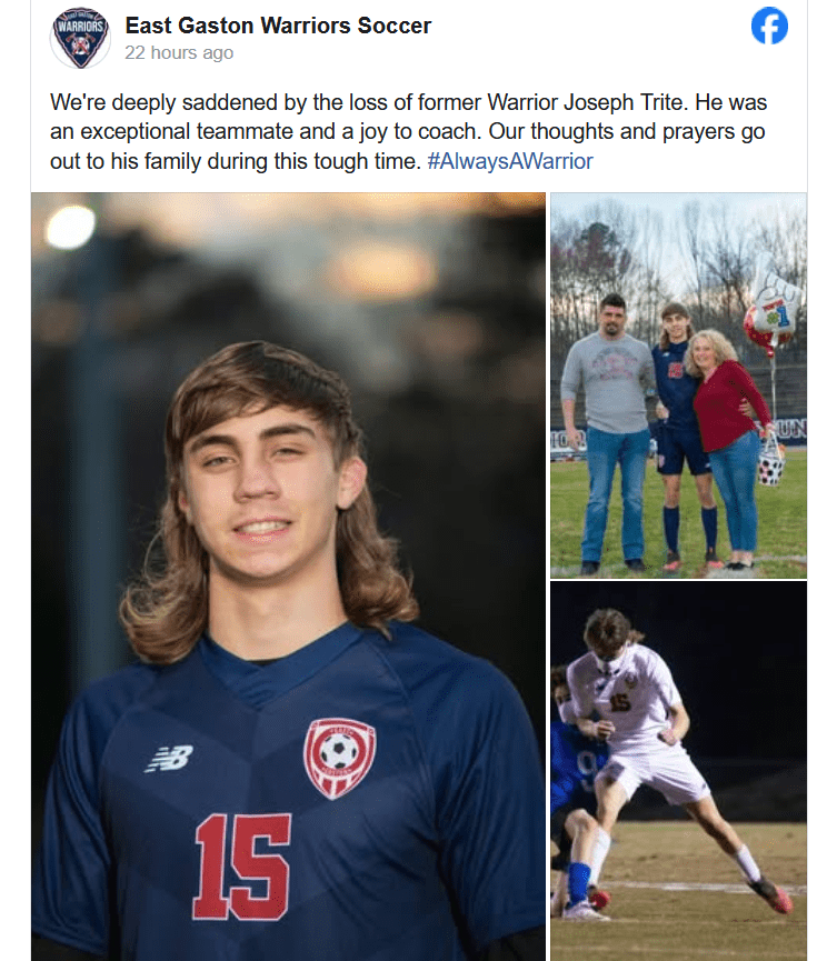 Former East Gaston Warriors Soccer Player Joseph Trite Passes Away At 24