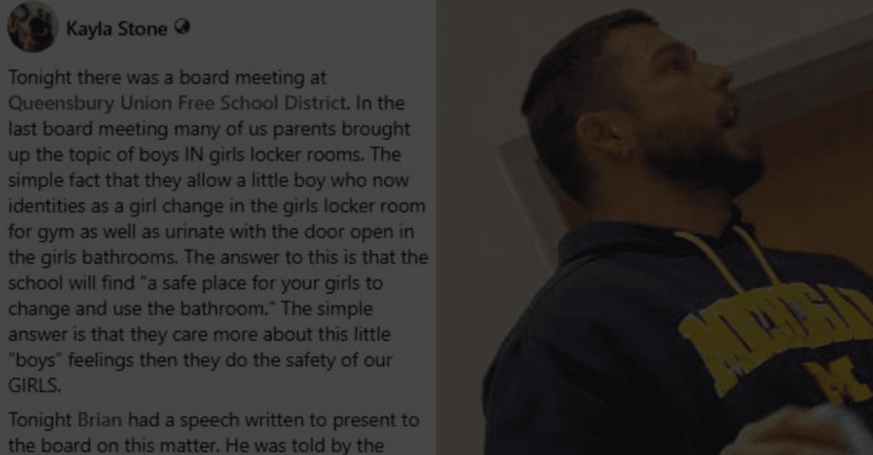 Queensbury Board Silences Father Who Tried to Speak About His Daughters Discomfort In Girls Locker Room With A Transgender Student