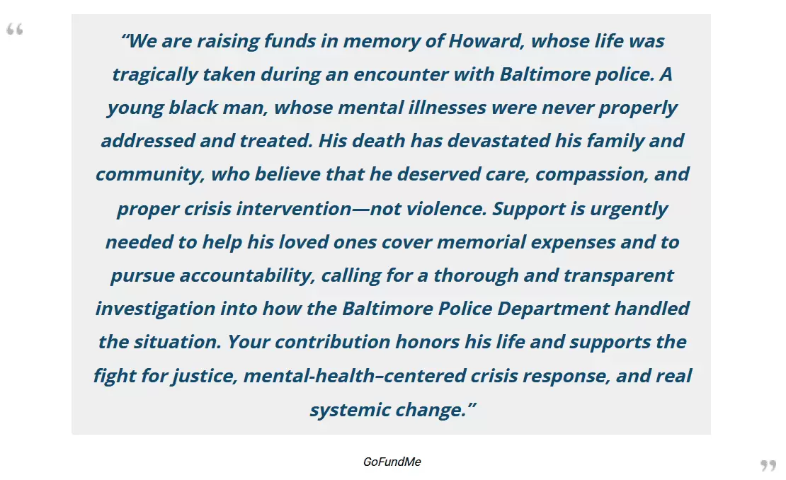 Essex Maryland Still Shocked After Howard Sunny Sye Jr Lost His Life During Police Shooting