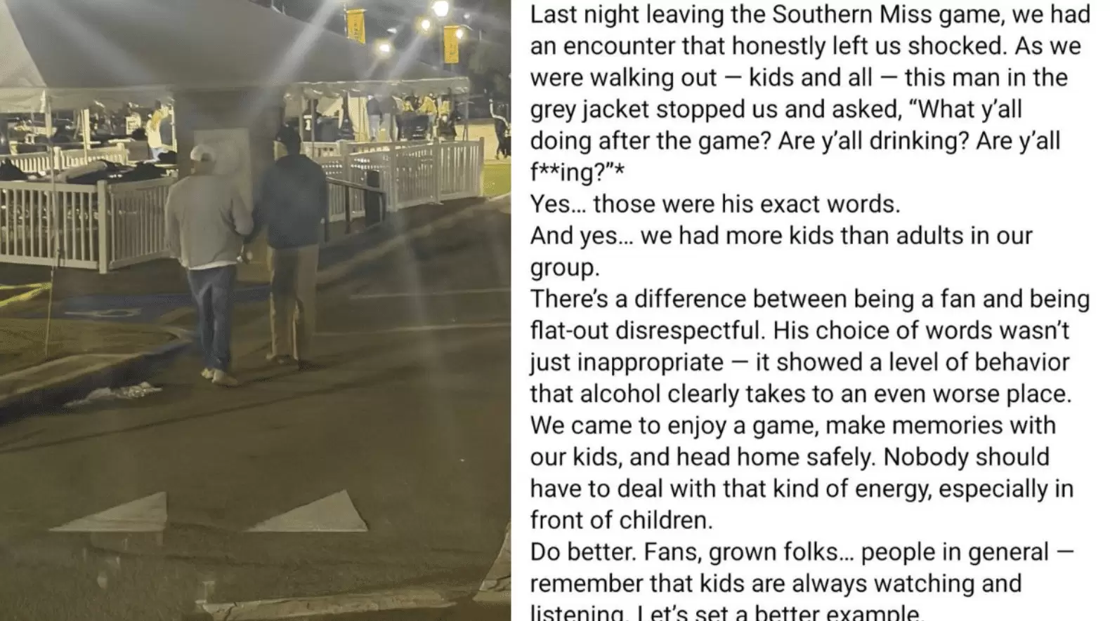 Man Harasses Woman At Spirit Park In Mississippi After USM Football Game